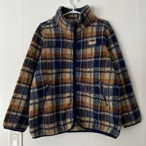 NWT Team Ltd. ladies blue plaid teddy zip jacket size small (fits more like a M)